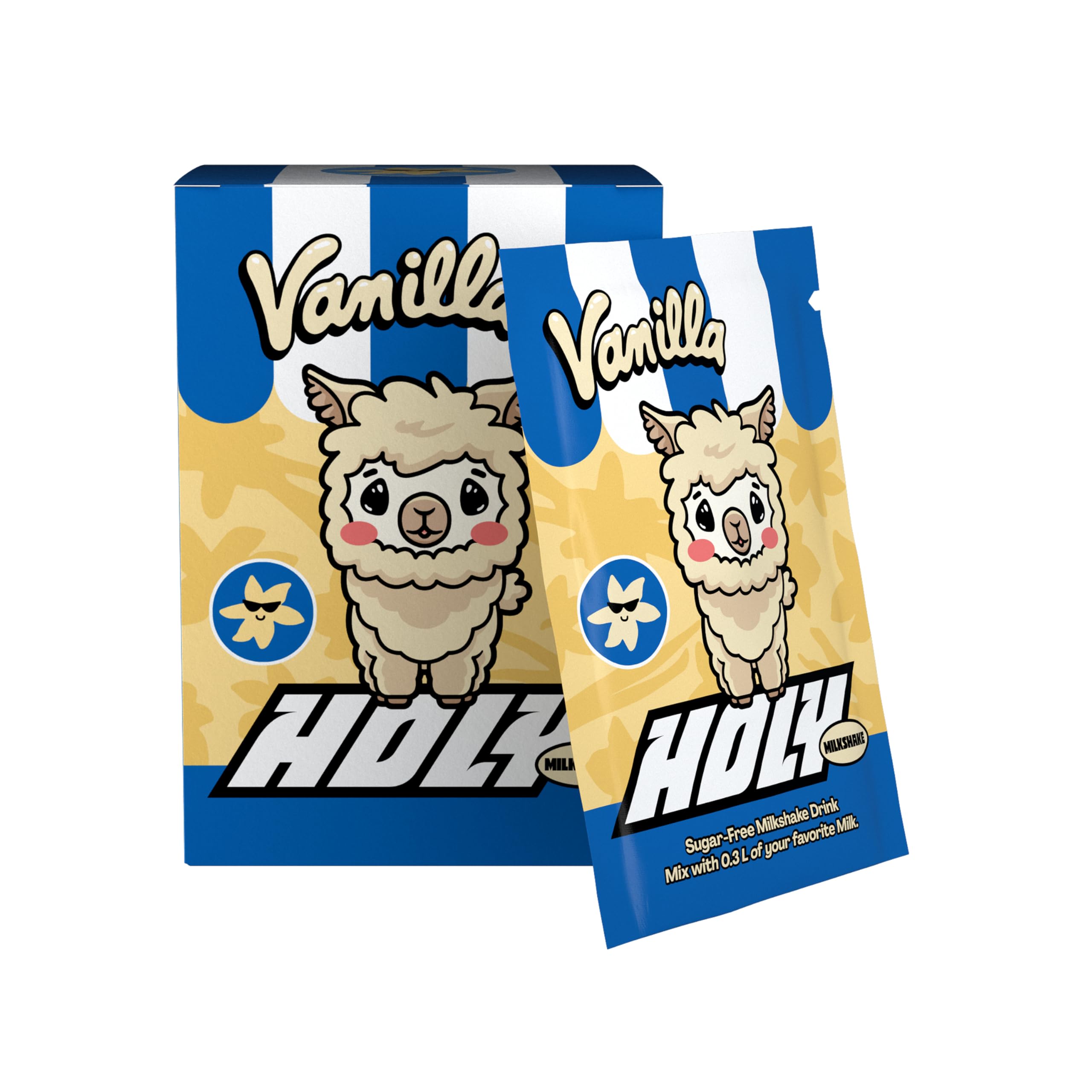 HOLY Milkshake 10er Probier-Box Vanilla – 10 Portionen mit Vitaminen B, C & D und 100% natürlichen Aromen – zuckerfrei, koffeinfrei & vegan – kalorienarmes Milchshake Pulver mit Vanille Geschmack