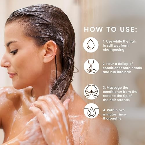 Miniatura 2 de MGA - Acondicionador vegano para el cabello, fórmula orgánica con árbol de té para un cabello saludable y lustroso, producto para el cuidado del