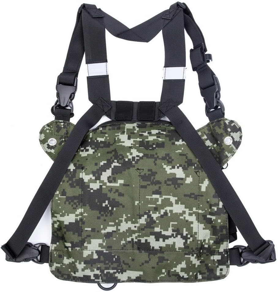 Radio Chest Harness Bag Pocket Pack Holster for Two Way Radio Radio case Radio Storage Bag (Brown)