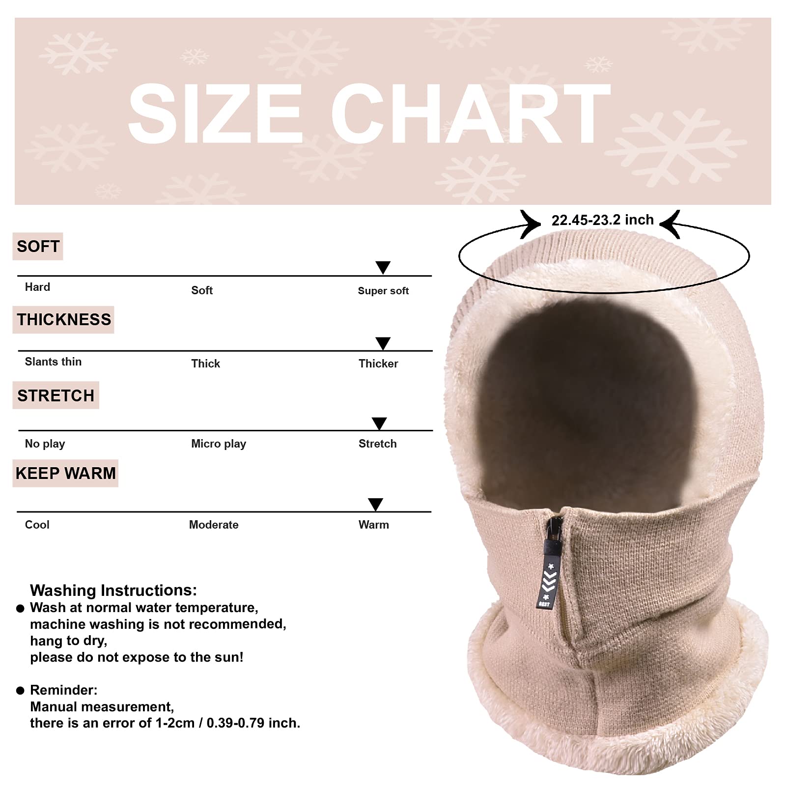 Gorro pasamontañas para hombre y mujer, con capucha de forro polar, para ciclismo, esquí, cubierta facial, gorro de invierno, calentador de cabeza y cuello