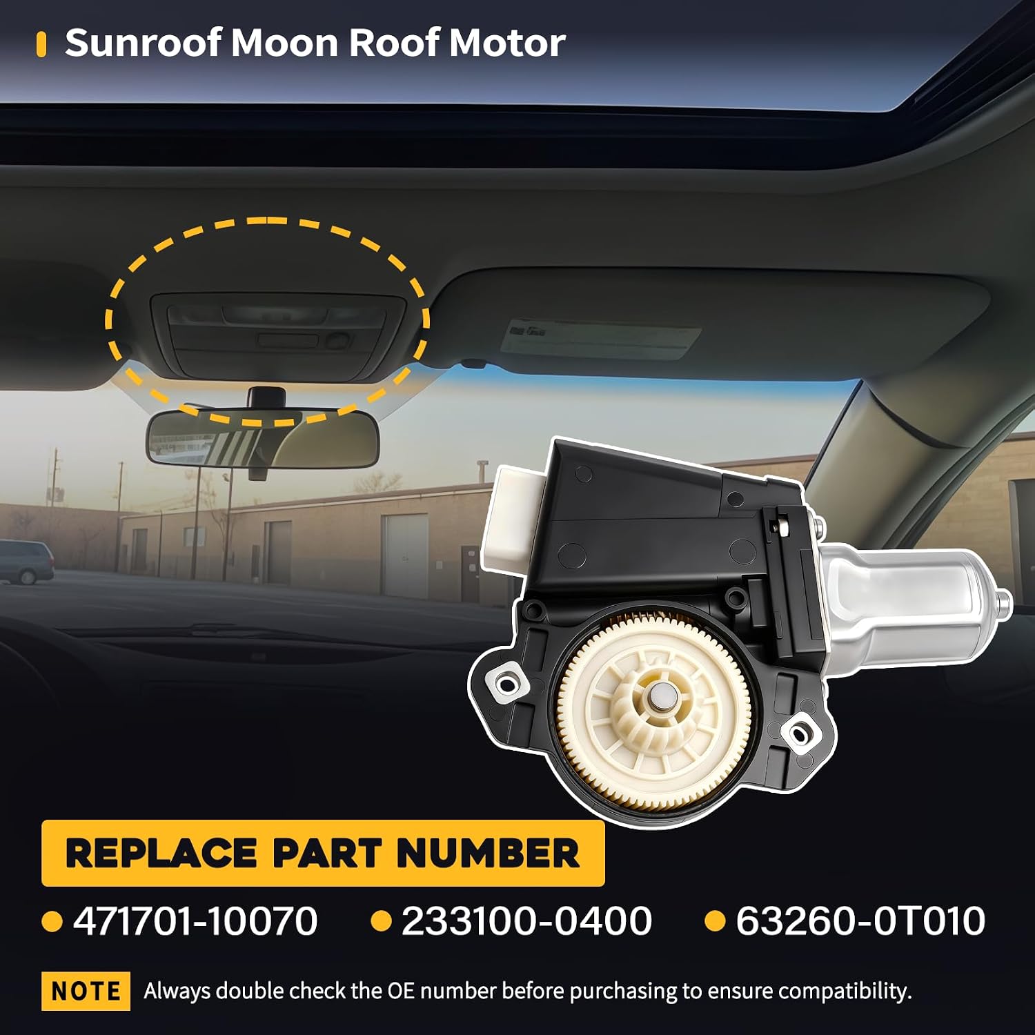 63260-0T010 Sunroof Moon Roof Motor Fit for Toyota Venza Camry 2007-2015 Fit for Lexus ES350 2007-2012 Replaces 471701-10070 233100-0400