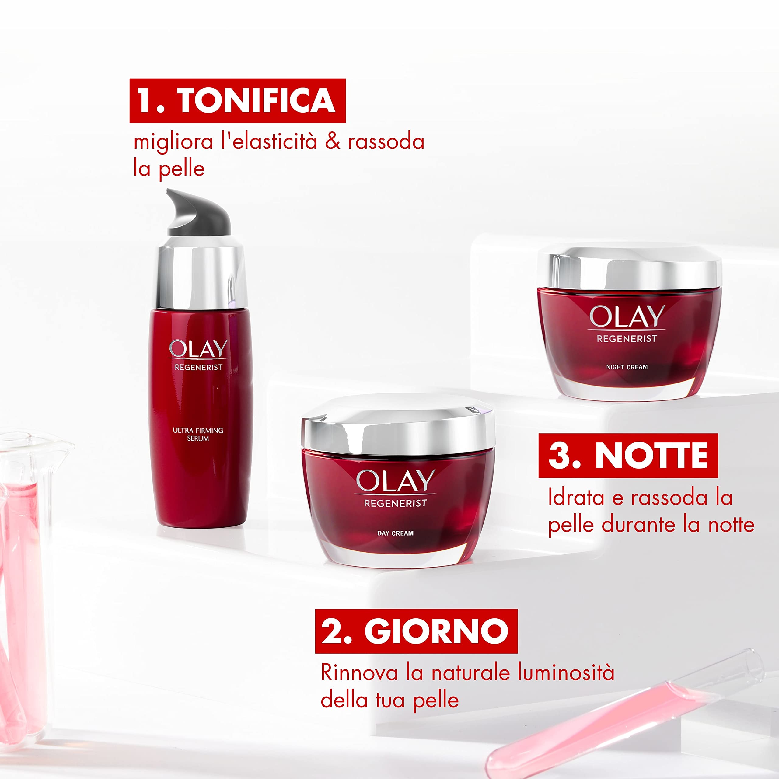 Olay Regenerist Gesichtscreme Nachtcreme - Aktive Anti-Falten- und straffende Feuchtigkeitscreme für die Hautpflege mit Niacinamid und Anti-Aging-Peptiden - Strafft, regeneriert und spendet