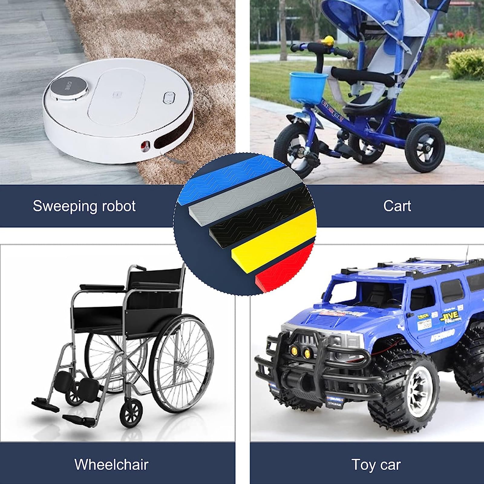 Rampa per Marciapiede Interna per Robot Spazzante per Scooter per Sedie A Rotelle di Soglia, per Bici, Sedia A Rotelle, Pulizia, Robot, Garage, Magazzino (Color : Grigio, Size : Height 6cm)