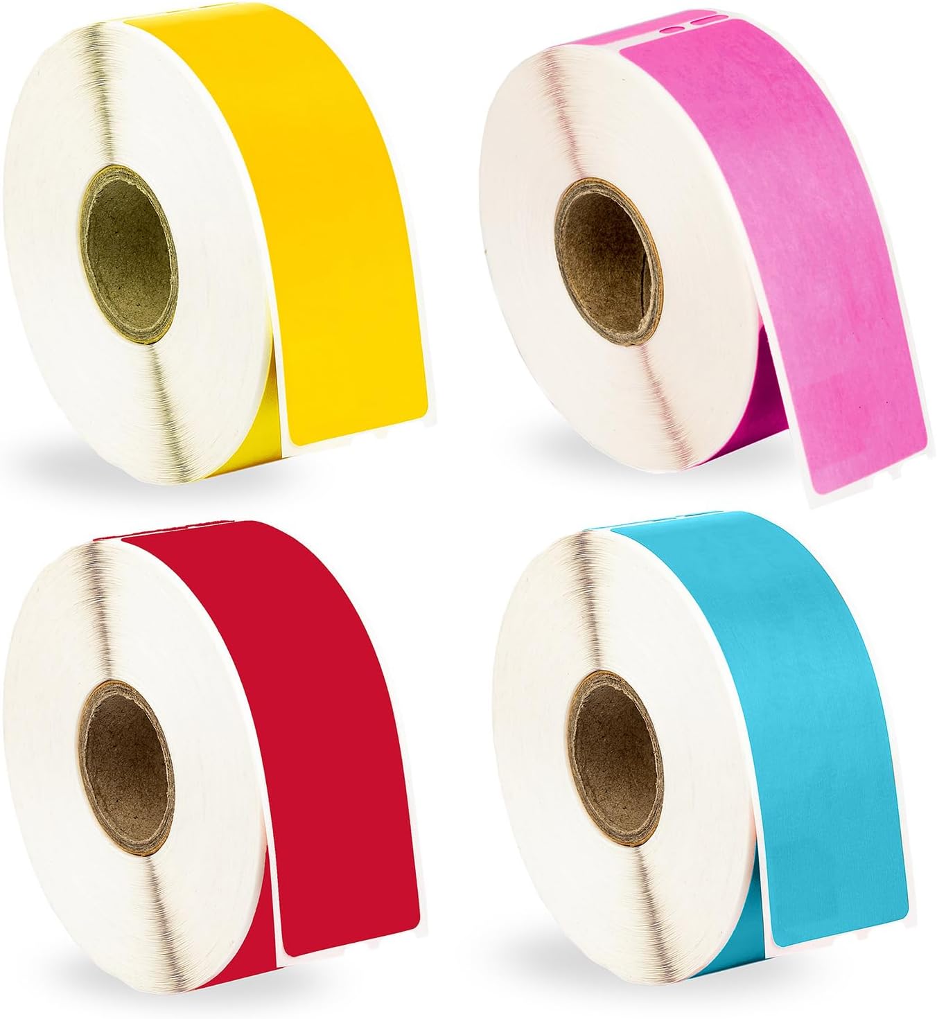 HOUSELABELS Compatible DYMO 30252 YL, PK, RD, BL Address Labels (1-1/8" x 3-1/2"), Strong Permanent Adhesive, Compatible with DYMO LW 450, 4XL, Rollo & Zebra Desktop Printers, 12 Rolls /4200 Labels