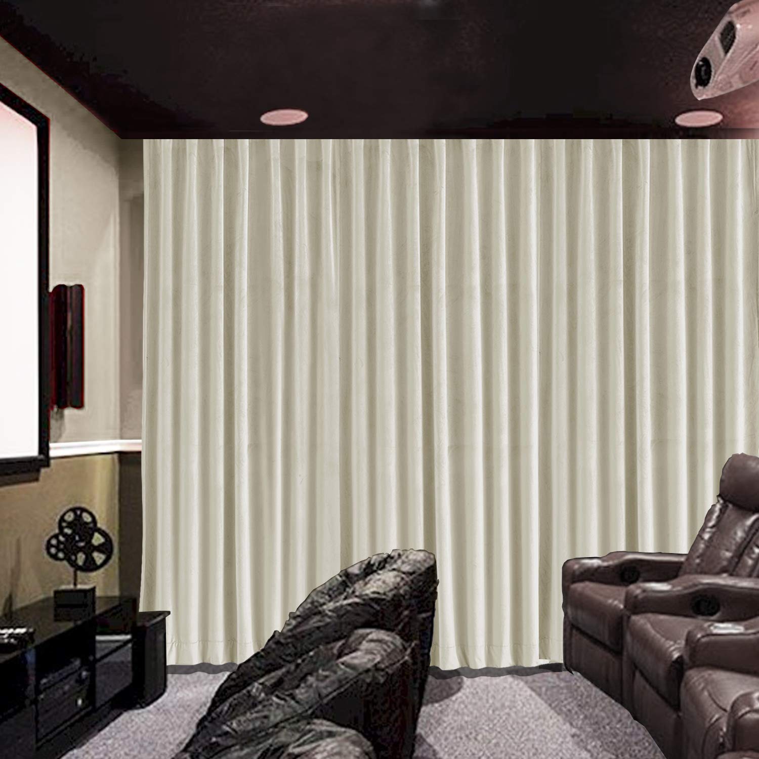 Buy cololeaf Velvet Blackout Lined Home Movie Theater Curtain Drapes