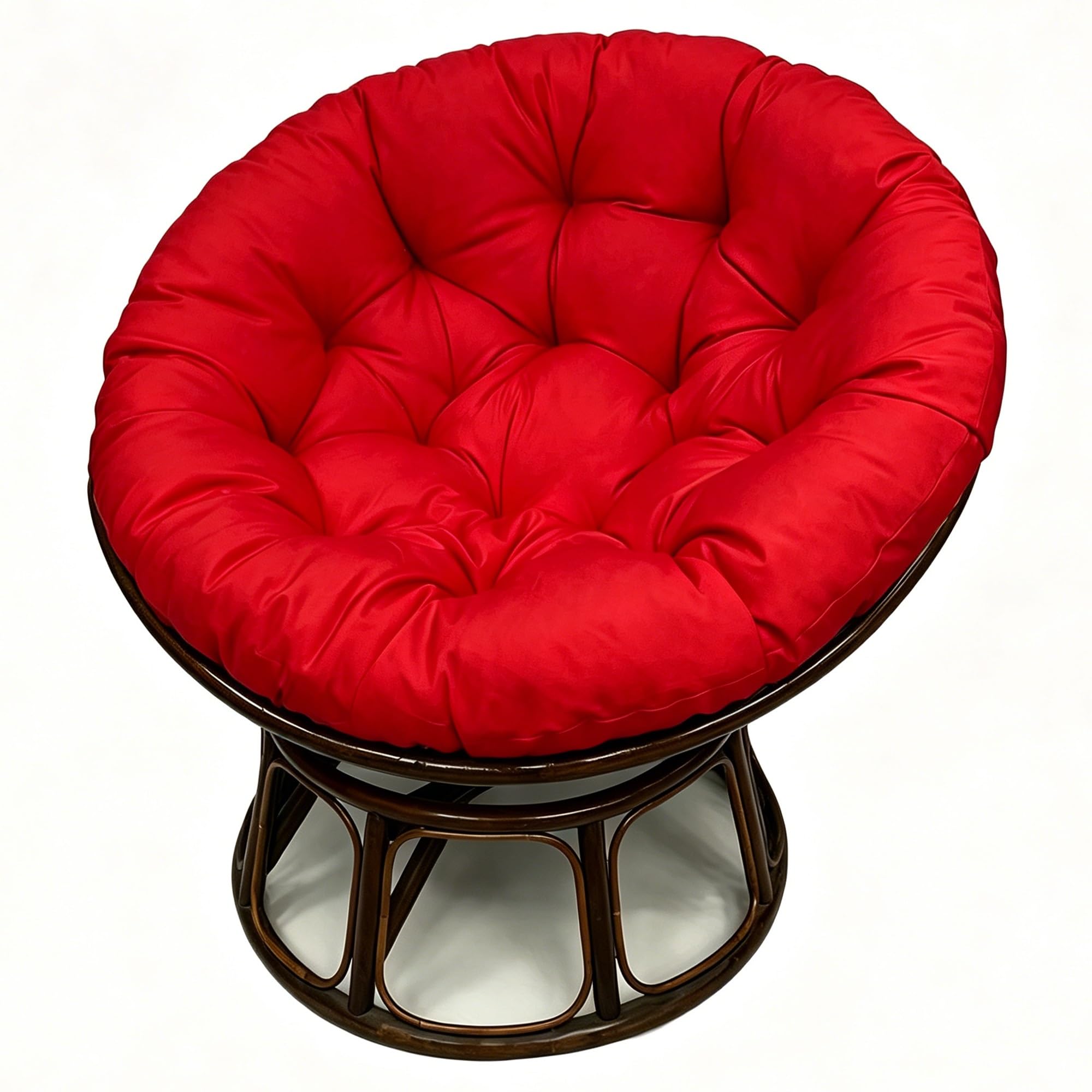 yanbinlife Cushion - Bucket & Moon Chair Comfy Round - Floor Pillow, Soft Circle Chair Cushion with Ties for Oval Saucer Egg Chairs (Frame Not Included)(Red,19.6 x 19.6 in)
