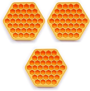 蓋付きシリコーンアイスキューブ型、3つの量、リリースが簡単、ベビーフードカクテルアイスキューブモールドシリコンアイスキューブコンテナアイスキューブ,オレンジ色