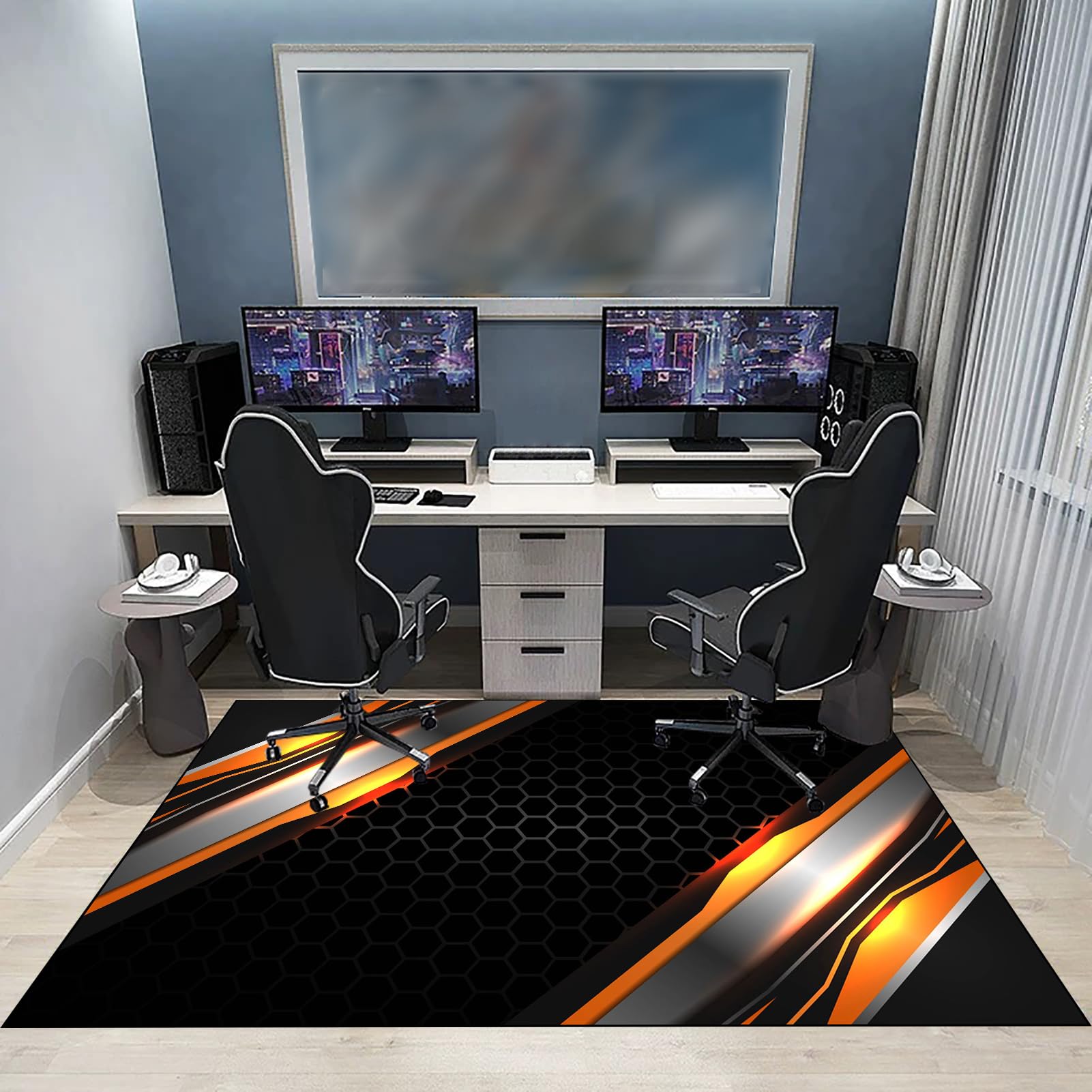 Dywan Krzesło Gaming Ochraniacz Podłogi Na Wózkach Inwalidzkich Biuro Biurko Gamer Mata 90 x 140 cm Mata ochronna Podłogi Biuro Mata podłogowa na Twarde podłogi, Laminat
