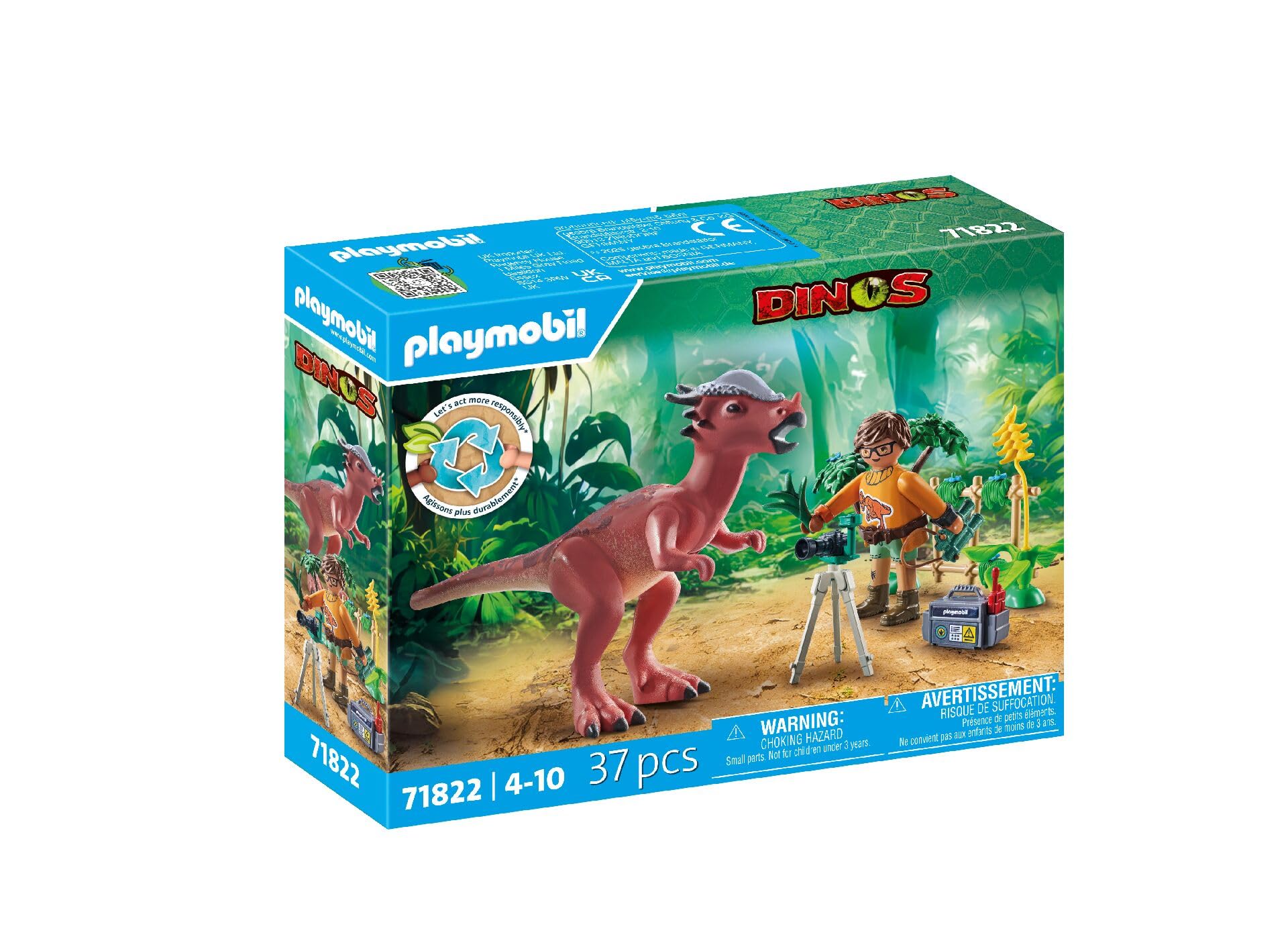 Playmobil | Dinos | Stygimoloch Observation | Dino Playset | Adventure Toy for Kids Aged 4+ | 71822