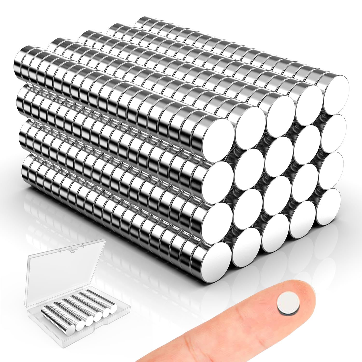 Small Magnets, Caturledas 400 Pack 6x2mm Little Round Magnetic Rare Earth Neodymium Refrigerator Magnet for Home Kitchen Office School Crafts Magnetic