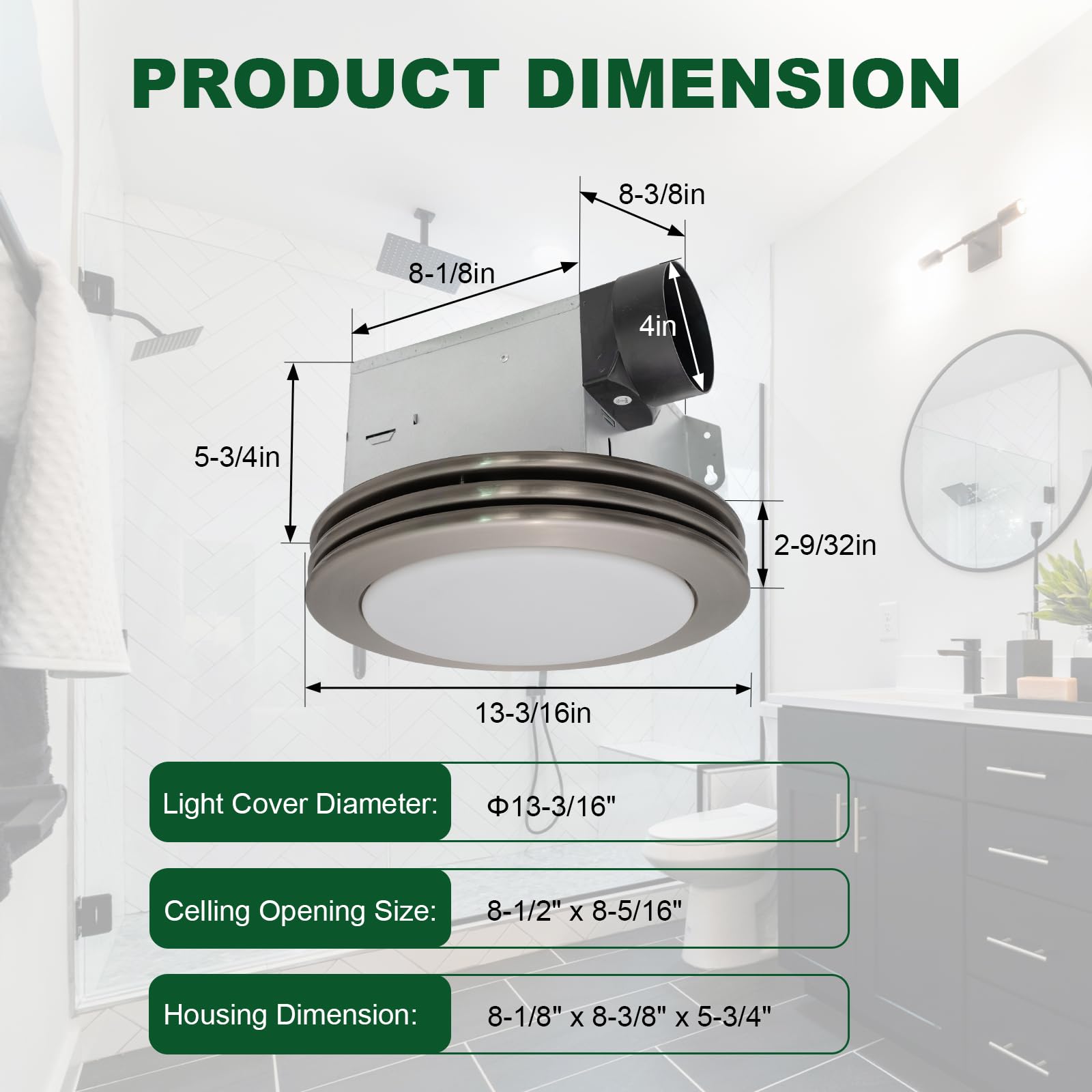 Light And Decorative Bathroom Fans With Humidity Bathroom Fans