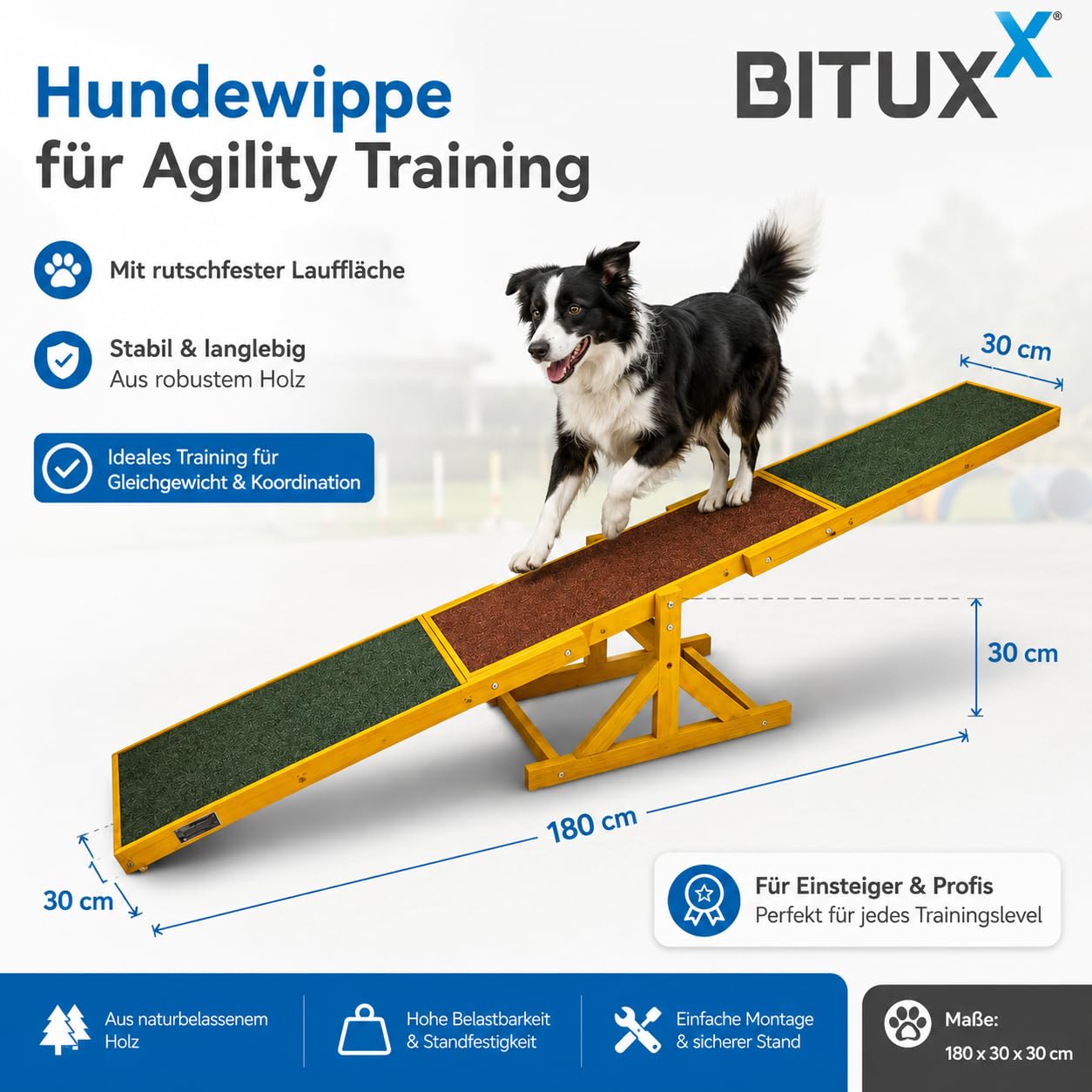 BITUXX Hundewippe Agility Wippe Hundesport Hundetraining