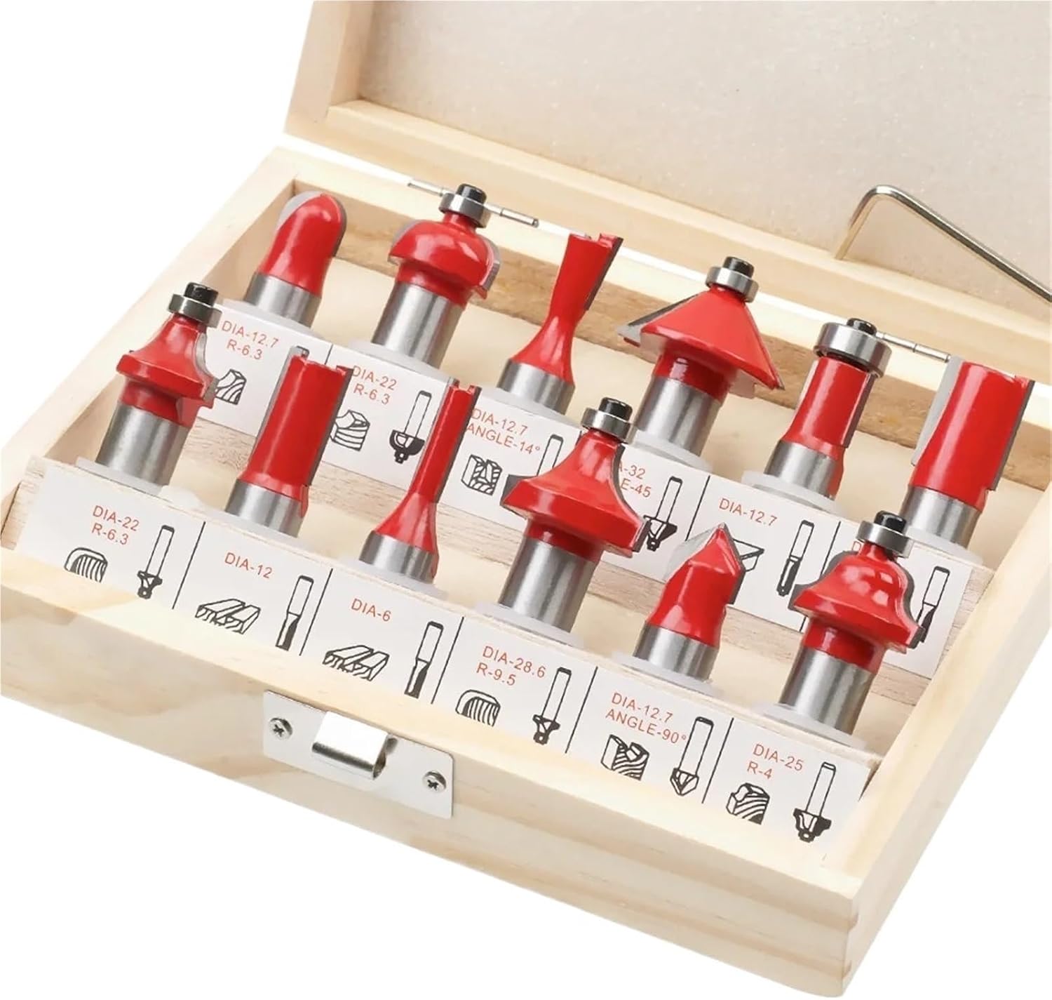 Milling machines, 1 Set-cnc Solid Tungsten Carbide Woodworking Router Bit,Woodworking Engraving Machine,electric Wood Milling,trimming(15pcs-8mm-red)