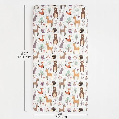 Vista 9 de Fitted Crib Sheets,Organic Sheet Set for Toddler Mattress, Turkish Cotton Mini Crib Sheets Set for Crib Mattress,1 Fitted Sheet (28"x52") for Baby