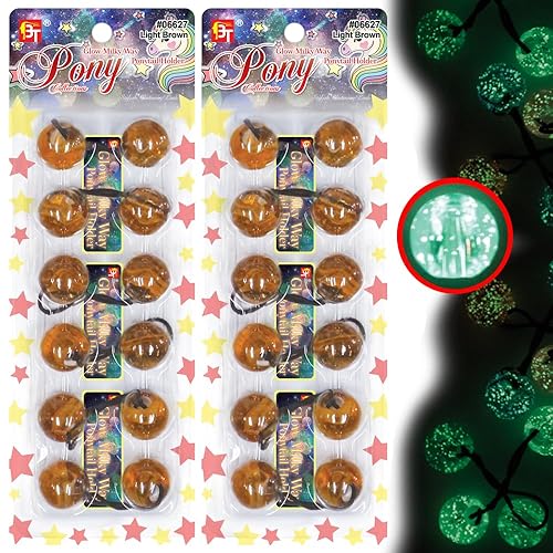 12 ligas para el cabello de 0.98 pulgadas (0.984 in), accesorios para el cabello para niñas, brillos galácticos con purpurina y bolas, soportes para