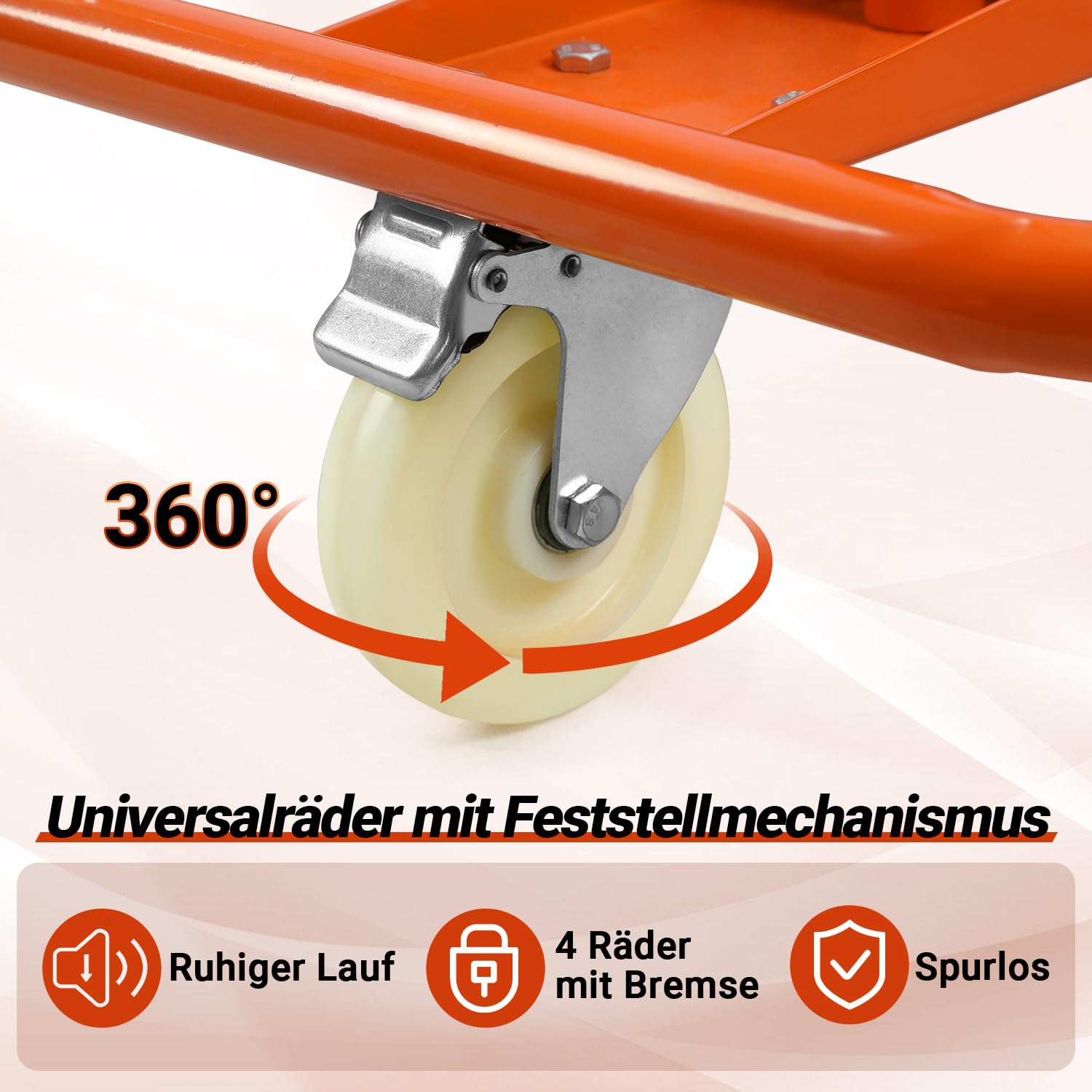 Carrello a pannello fino a 1000 kg, 115 x 56 x 119 cm, con spina, supporto per il trasporto, in acciaio Q235, arancione