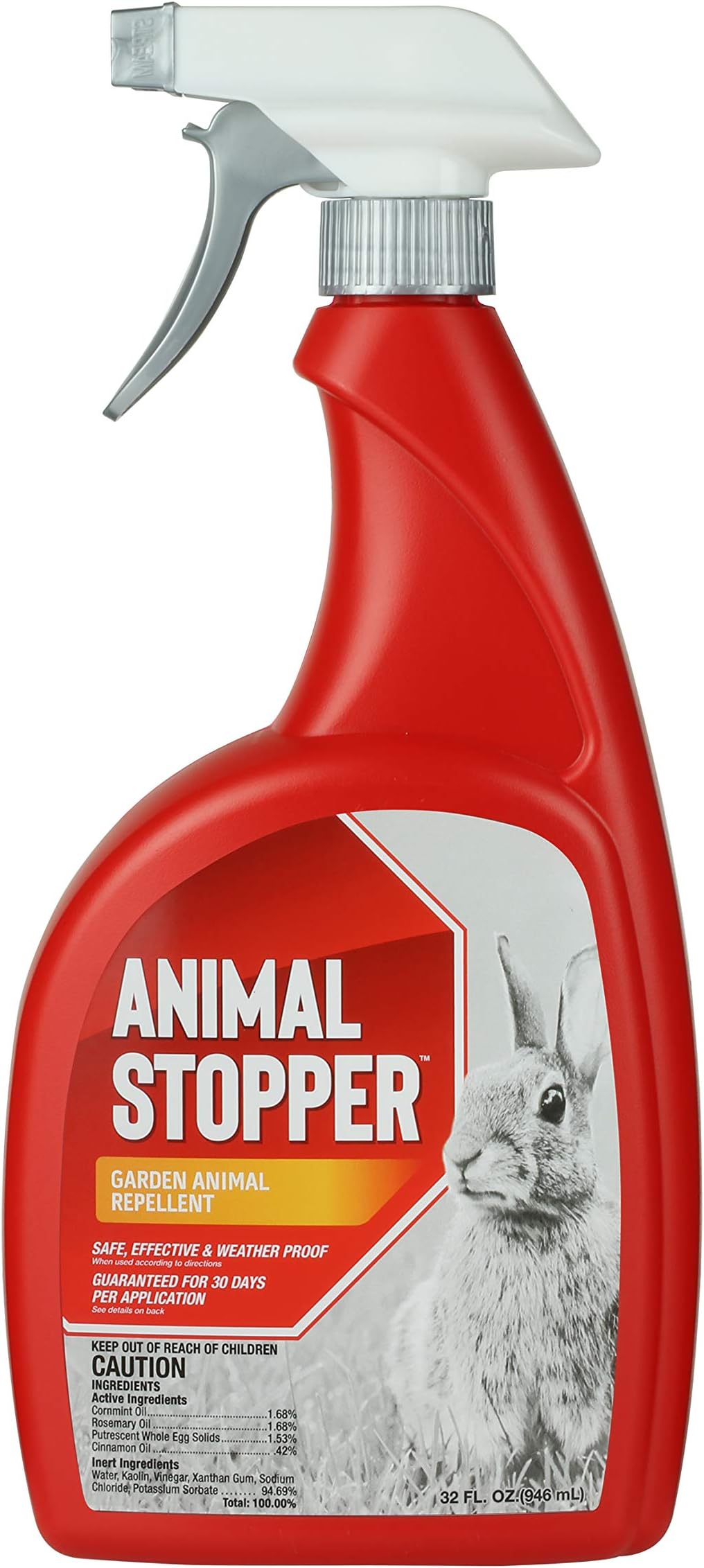 Animal Stopper Liquid Animal Stopper Repellent All Natural Effective All Year Round Safe for People and Pets No Harsh Chemicals Garden Animal Repellent Ready to Use - 32 oz Trigger