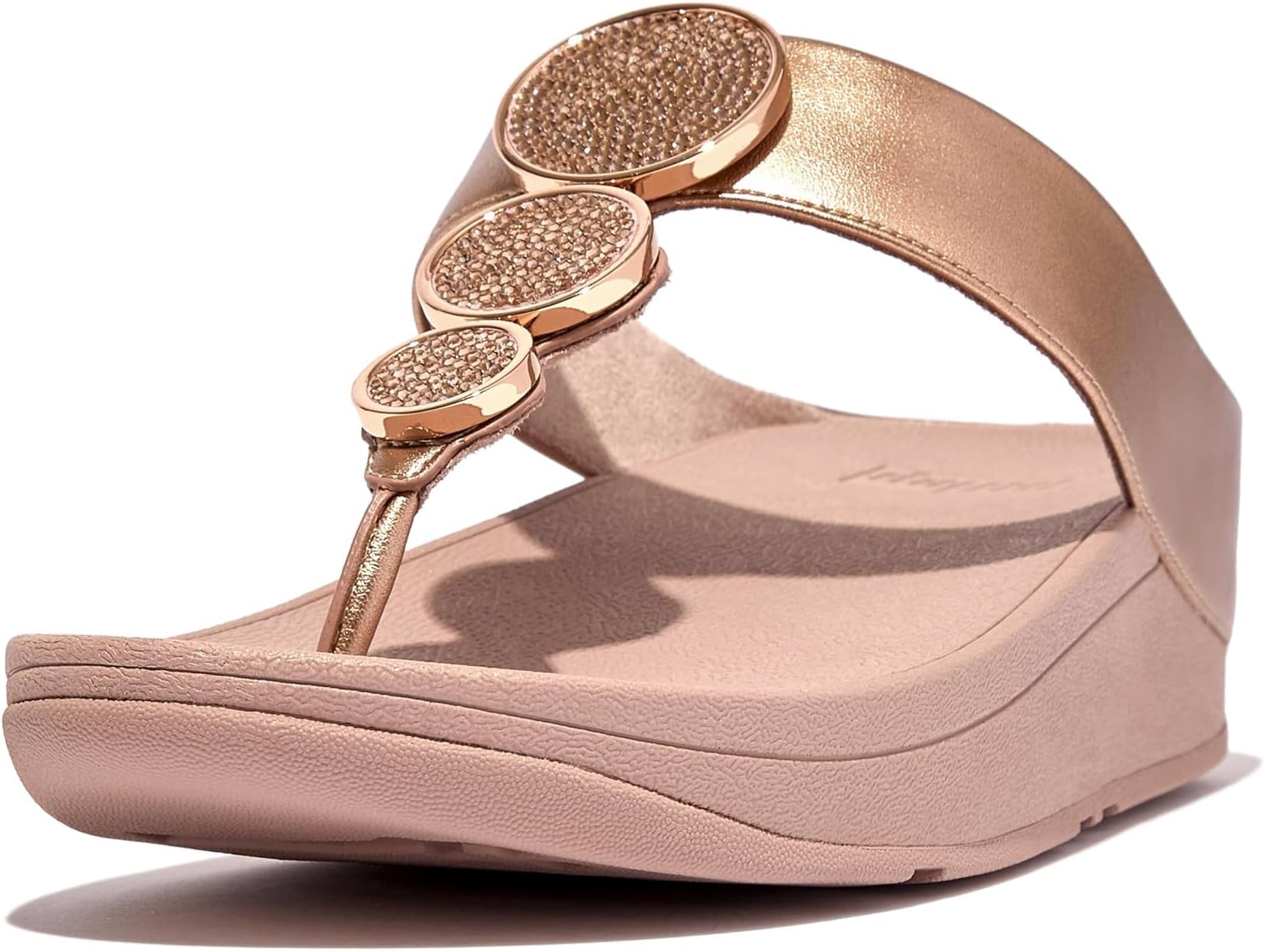 FitFlop Halo Bead-Circle Metallic Toe-Post Sandals