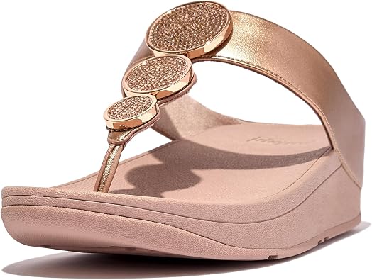 FitFlop Halo Bead-Circle Metallic Toe-Post Sandals