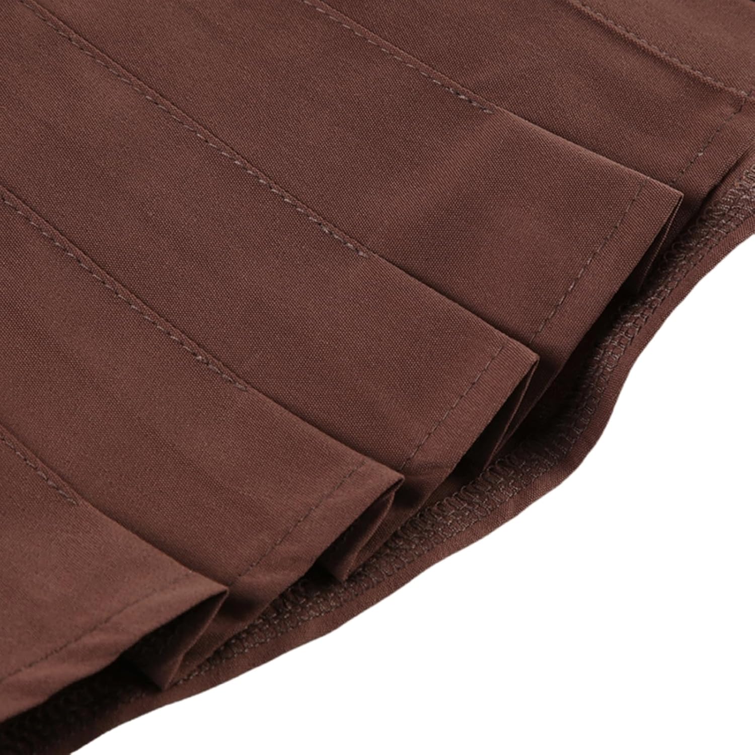 Women's button up shirt, teenage girls' bubble sleeves, pleated polo collar, short sleeved top, brown