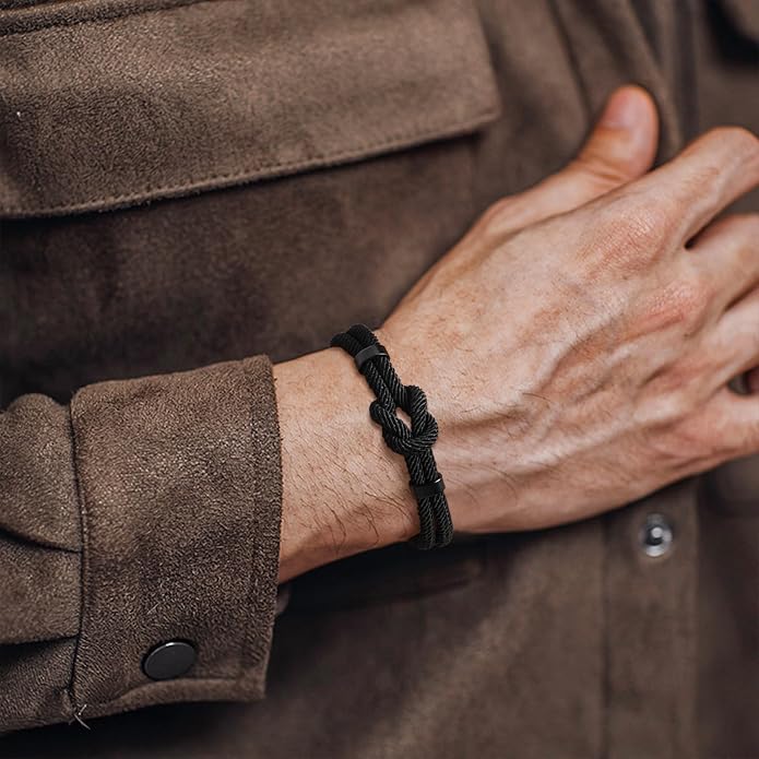 Pulsera nudo infinito para hombre ajustable miniatura 2