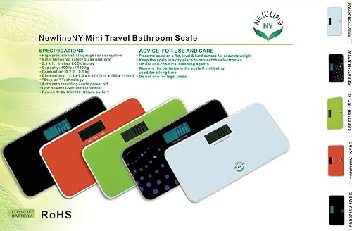 Miniatura 2 de NewlineNY Serie 700 Mini Báscula digital de baño de viaje (sin manga) (onda de moda)