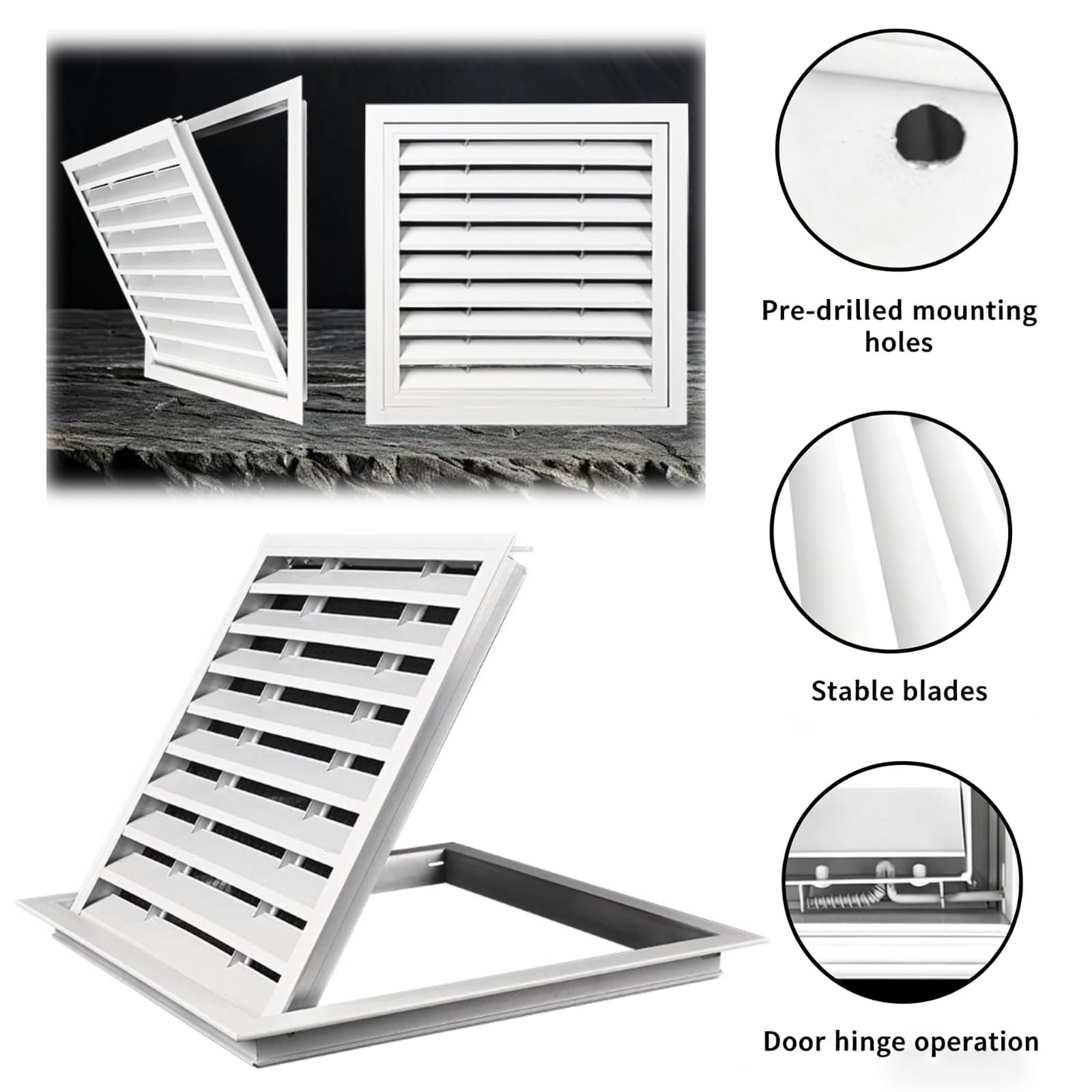 Generisch Aluminium-Zugangstür mit Lüftungsgitter, Wand- und Deckenlüftungsgitter, 40 x 60 cm große Luke für Küche und Dachboden, Kabel- und Rohrzugang