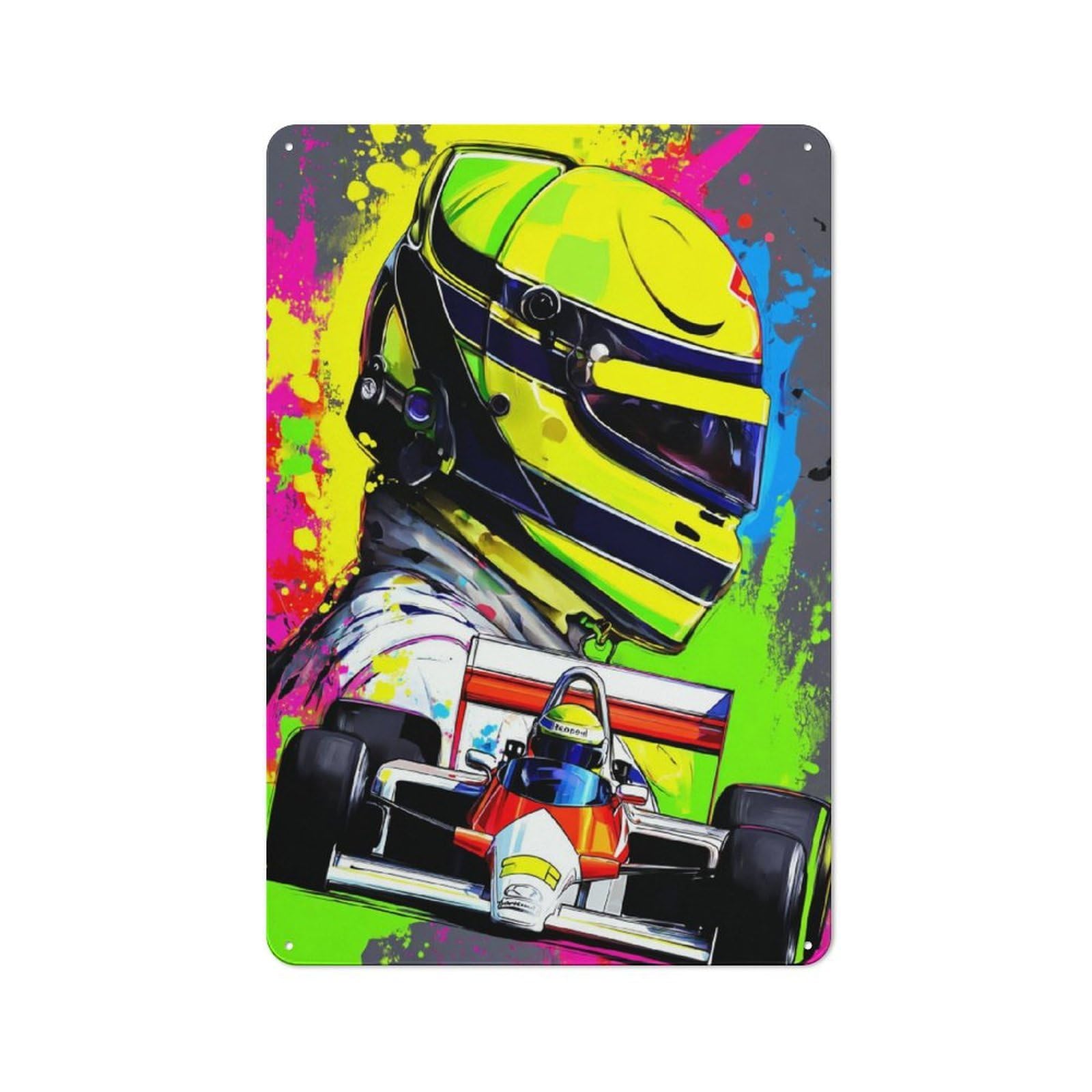 Junmoney Racing Spirit A Vibrant Portrait Of Speed Simple Retro Metal Wall Plaque 30X20cm, Creative Space Decor For Office, Study, Studio Or Hallway