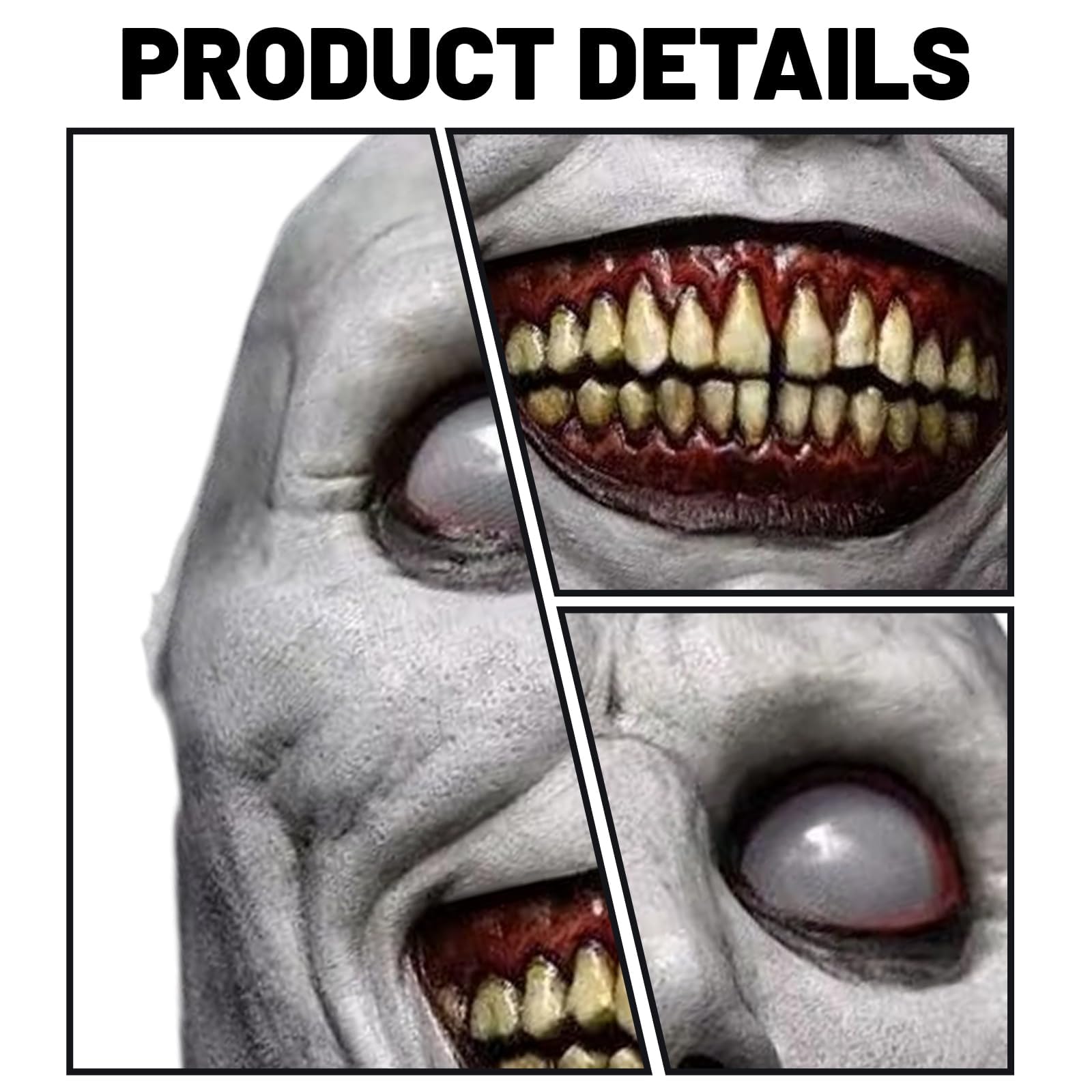 EujRcf Horror Halloween Mask, Halloween Exorcist Smile Mask - Image 3
