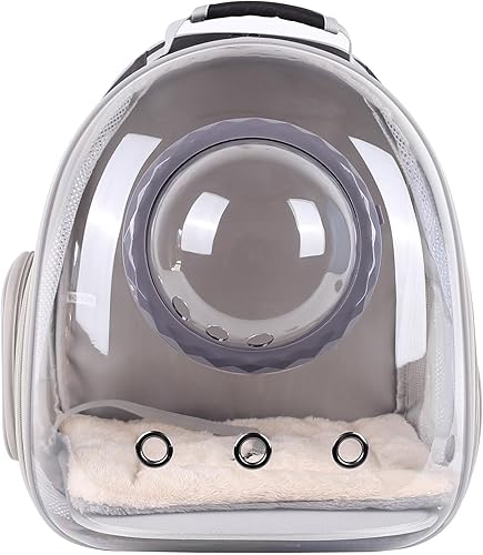 Miniatura 32 de Mochila polarizada doble expandible para gatos, adecuada para mascotas de hasta 20 libras, cápsula espacial expandible delantera y trasera