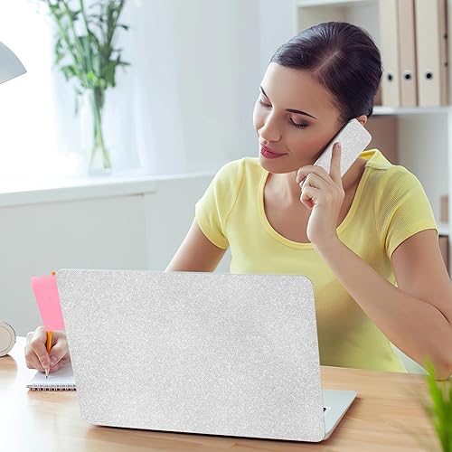 Miniatura 4 de Arthome - Papel tapiz con purpurina para despegar y pegar, papel de contacto autoadhesivo con purpurina plateada de 17 x 240 pulgadas, para paredes,