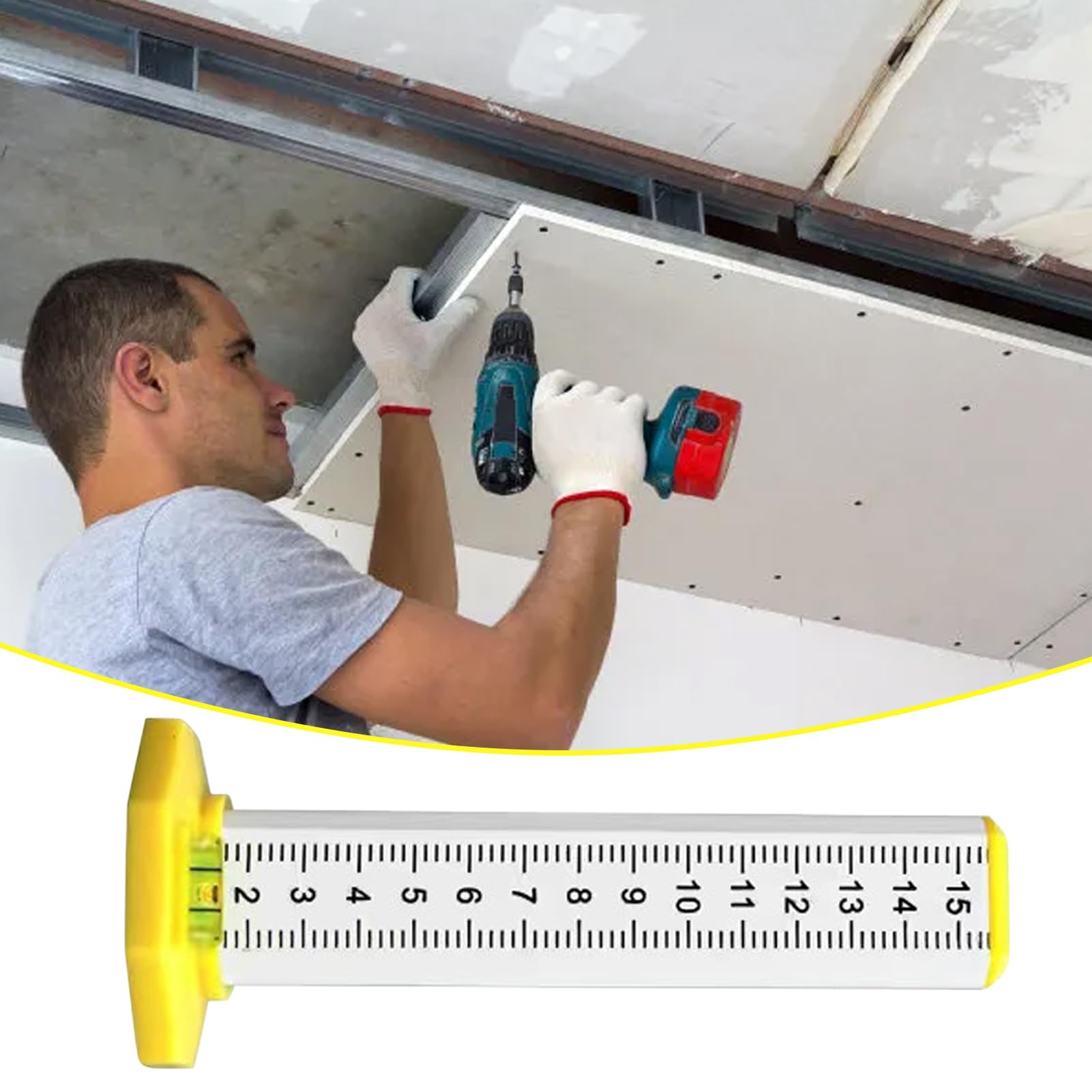 Strumento di livellamento | di livellamento del soffitto | Righello di marcatura 'altezza doppio uso con base magnetica di precisione per mobili da parete, terra, casa, officina