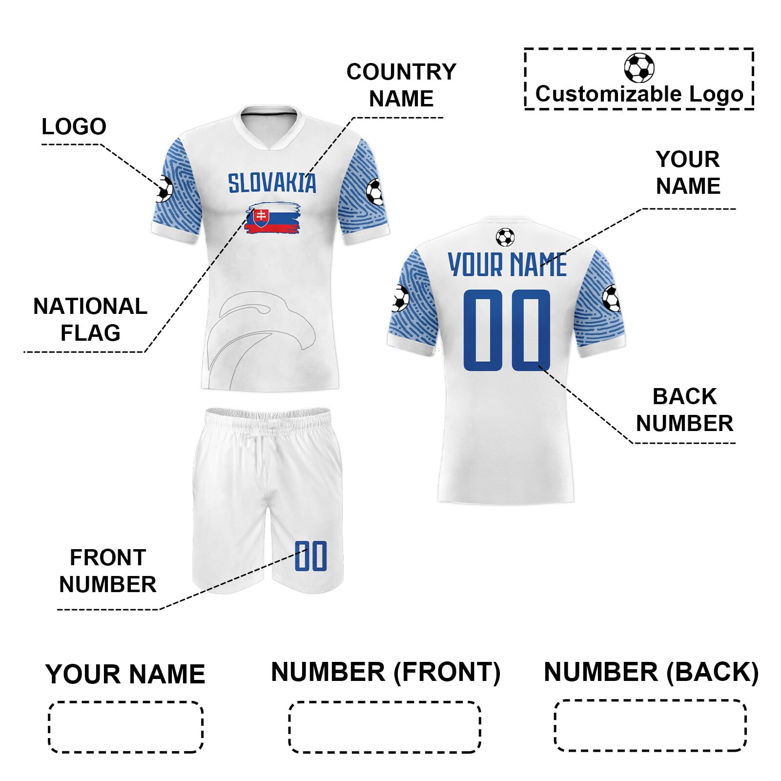 Custom 24/25 National Soccer Team Jersey Set Training Shirts and Shorts Personalized Name Number Logo Outfits for Men Women Youth Kid Fans Gifts