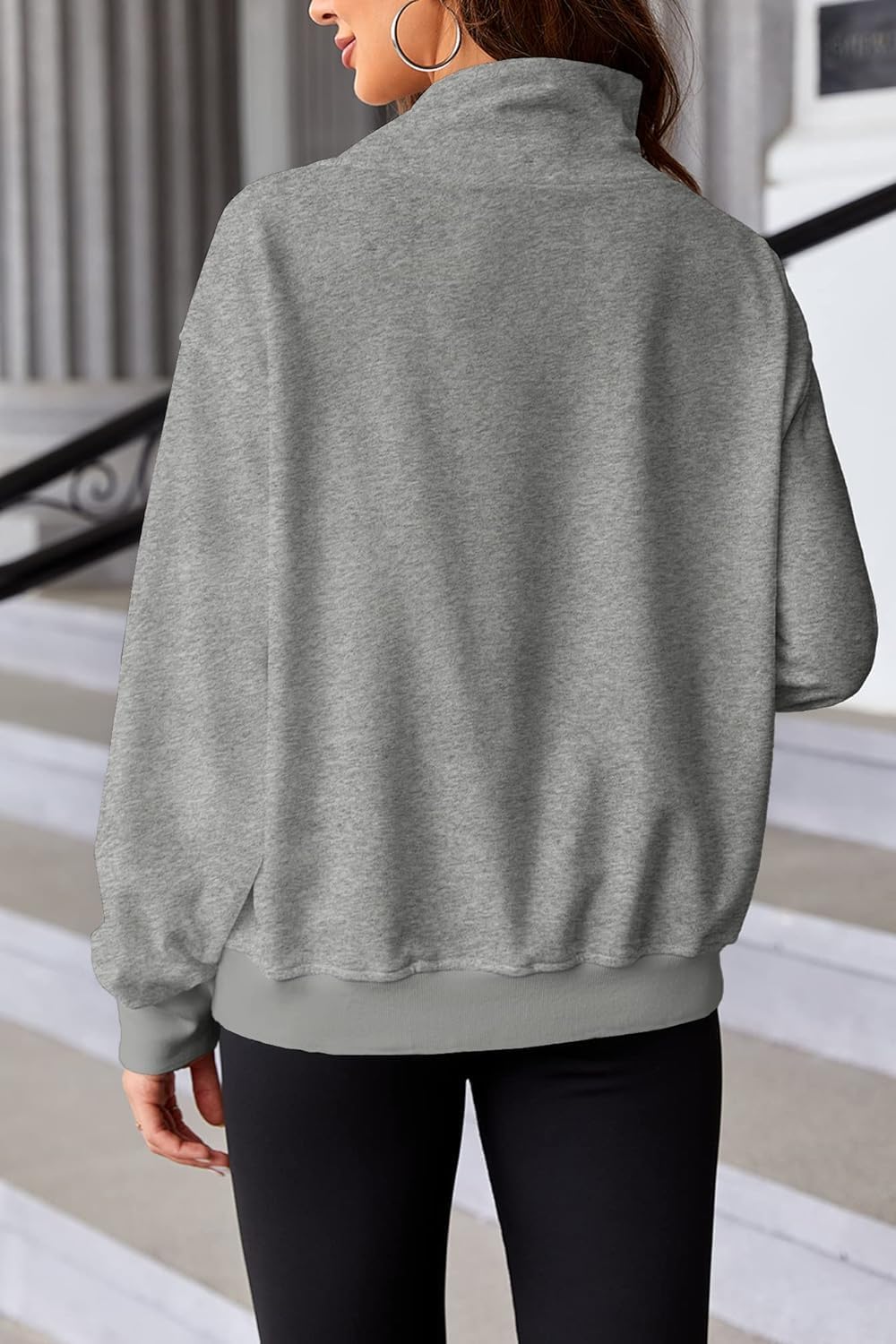 Fisoew Women's Oversized Turtleneck Sweatshirt Long Sleeve Pullover Casual Tops - Image 3