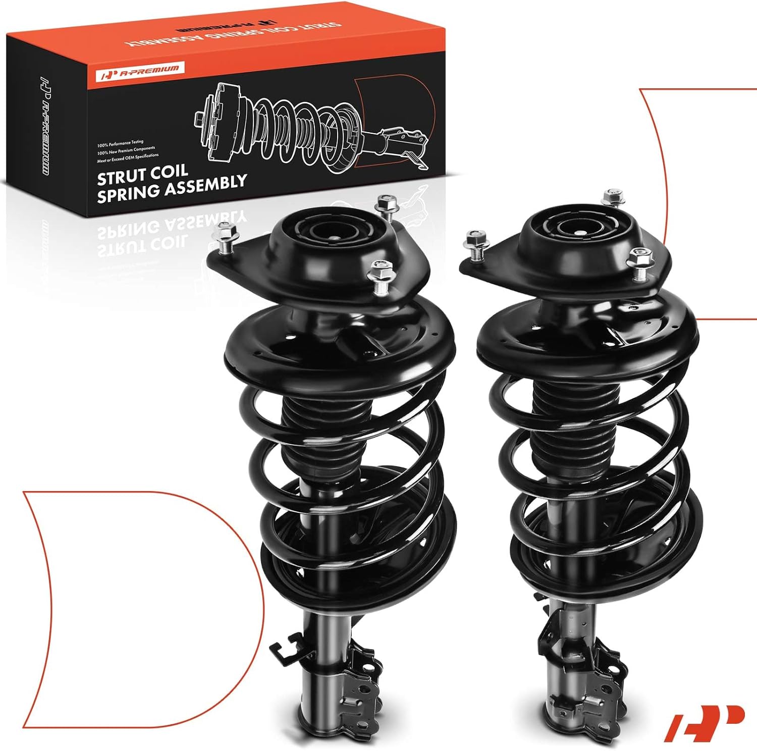 A-Premium Front Strut Assembly Compatible with Kia Spectra 2004-2009, Spectra5 2005-2009 - 2x Replacement Suspension Complete Strut Shock Absorber with Coil Spring