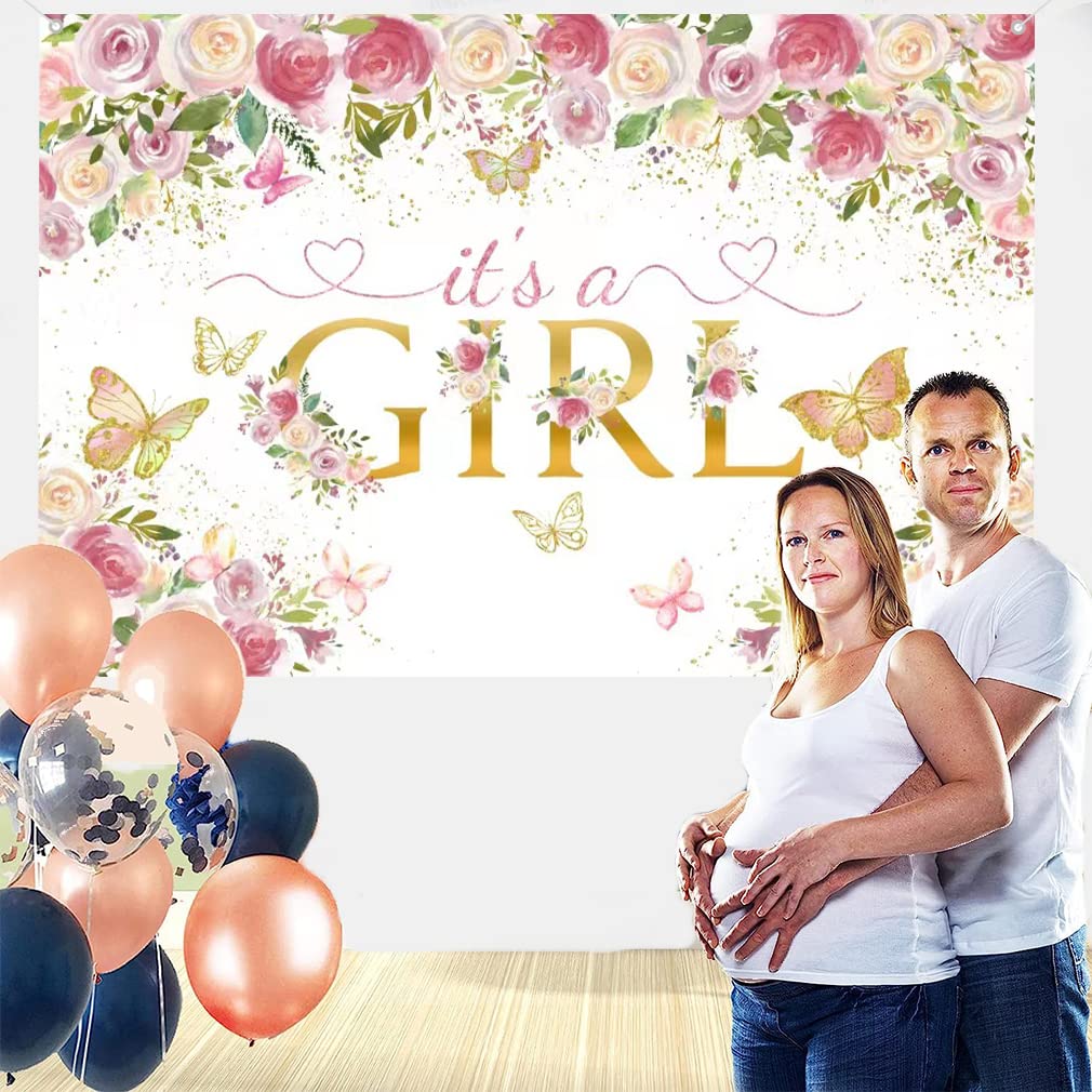 Tecreo It's a Girl Fabric Sign Poster, Pink, Vinyl, 150.0 cm x 90.0 cm, for Baby Shower/Gender Reveal Decoration - Image 4