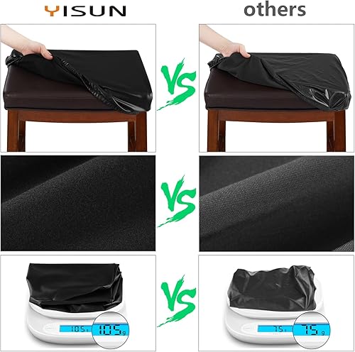 Miniatura 8 de YISUN Fundas para taburetes de bar, paquete de 2 fundas elásticas resistentes al aceite, impermeables, de poliuretano, rectangulares, fundas para