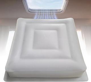 ZOIZ RV Skylight Insulator 14x14x3, Inflatable Foldable TPU Vent Cover & Shade, Waterproof Sunroof Pillow for Camper, Blocks Sunlight Heat Cold, Multipurpose Cushion – White