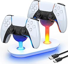 Controller Charger Station for PS5, Dual Fast Controller Charger for PS5 with LED Indicator, Charging Dock for PS5 with Fast Charging Cord, Charing Station Stand for Playstation 5 Dualsense Controller