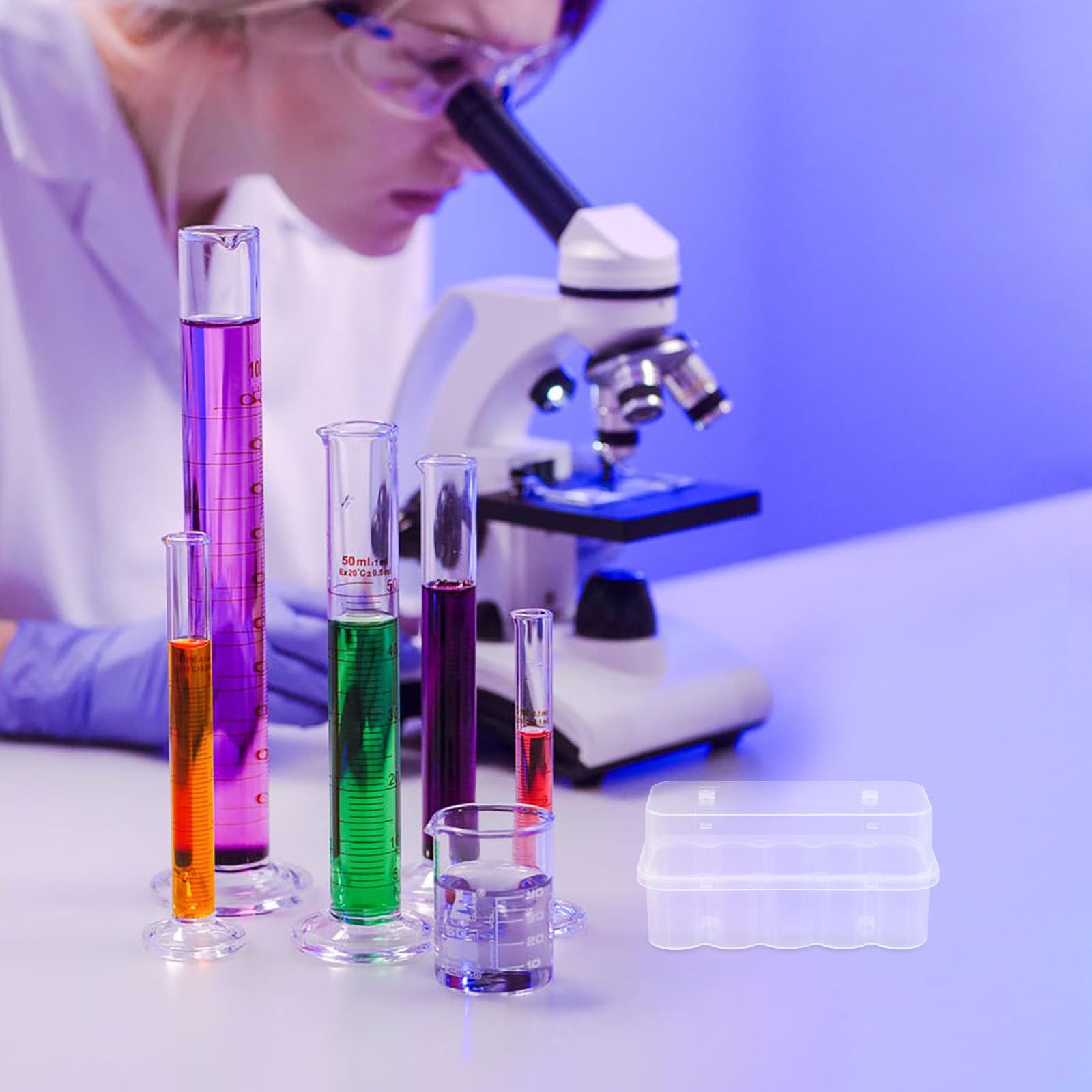 TOYANDONA Scatola di Conservazione per Fiale 24 Pezzi Plastica 10 Ml | Griglia Multi-scomparto Standardizzata, per Laboratori e Ambienti Medici, Gestione Ordinata dei Campioni