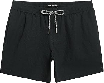 maamgic Mens Swim Trunks 5.5 inch Seersucker Beach Shorts Quick Dry Bathing Suits with Mesh Liner
