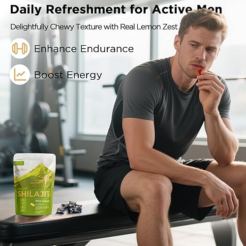 Miniatura 2 de Gomitas Shilajit con sabor a limón, gomitas puras de Shilajit del Himalaya para hombres y mujeres, impulso de energía y apoyo inmunológico, 3000 mg