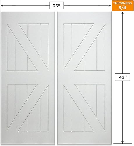 Miniatura 2 de Swinging Cafe Doors Puertas de granero imprimadas  Puertas de salón de 34 pulgadas de grosor con soporte británico, madera maciza, apertura de 36