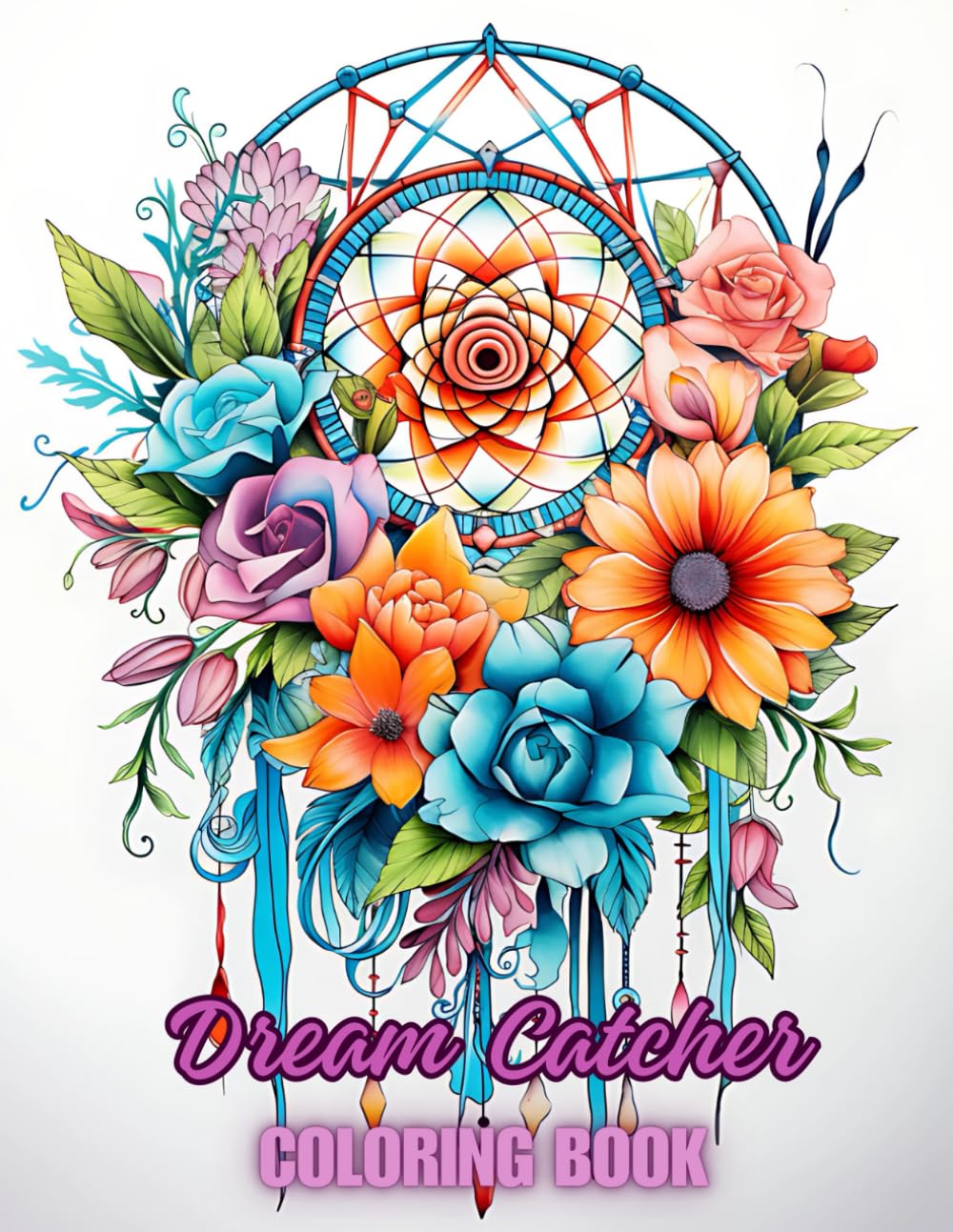 Dream Catcher Coloring Book: 40 Beautiful Dream Catcher Coloring Designs For All Ages, Fun, Relax, Stress Relief 8.5x11 inches