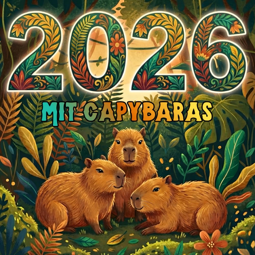 2026 mit Capybaras – Dein kreatives Ausmaljahr: Über 40 niedliche Capybaras, liebevolle Szenen & entspannende Ausmalmotive für ein achtsames, fröhliches Jahr 2026