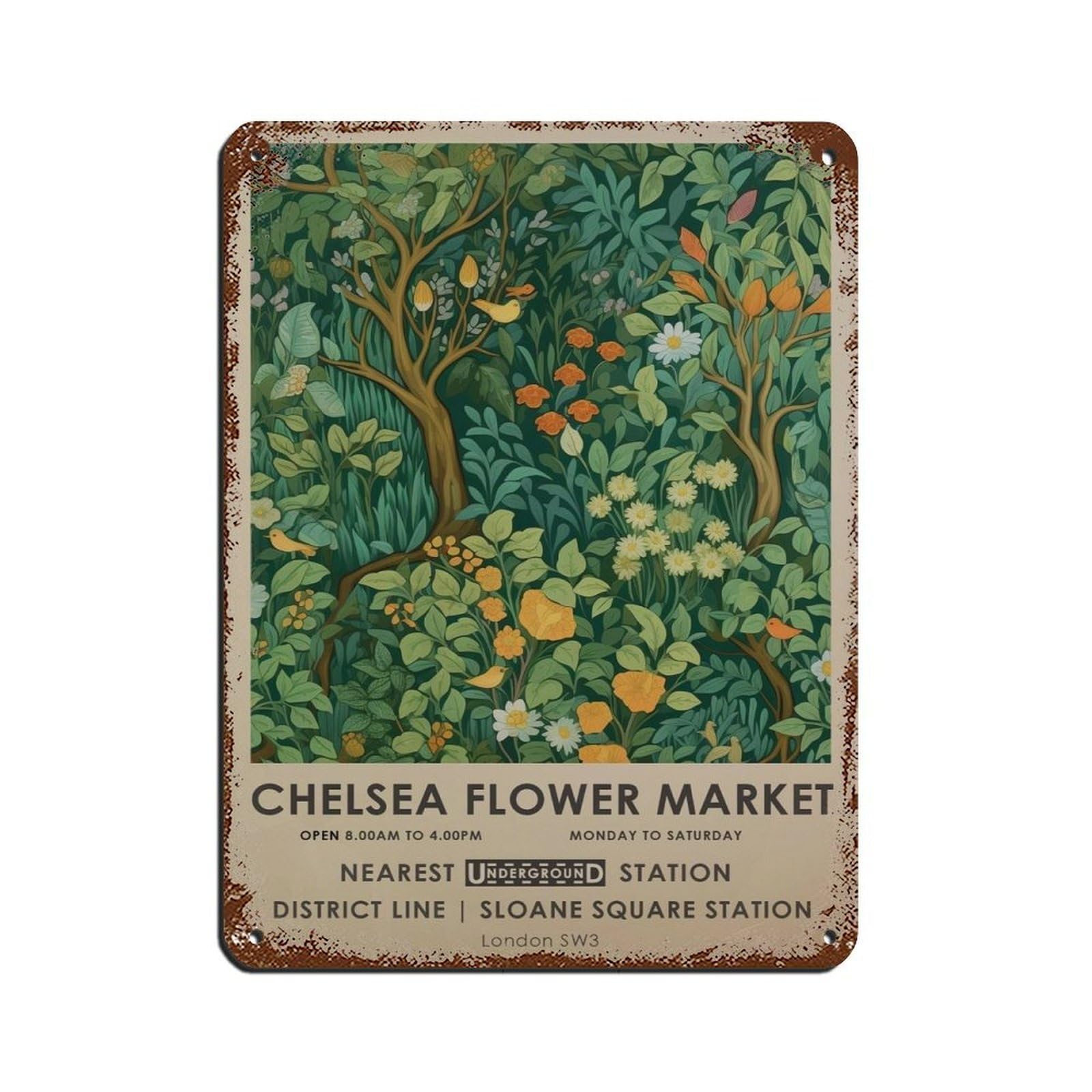 Panneau en métal Chelsea Flower Market pour habiller un mur vide