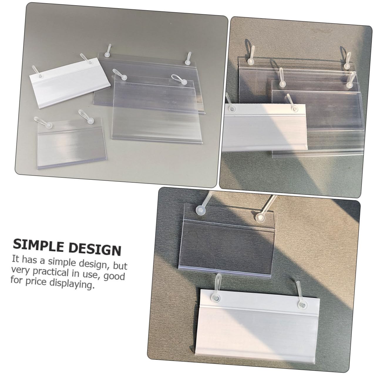 Porta Cartellini Prezzo in Pvc 40 Pezzi Design Semplice e Aspetto Chiaro, Etichette Esposizione per Mercato Effetto Visivo Ottimale e Facile da Rimuovere