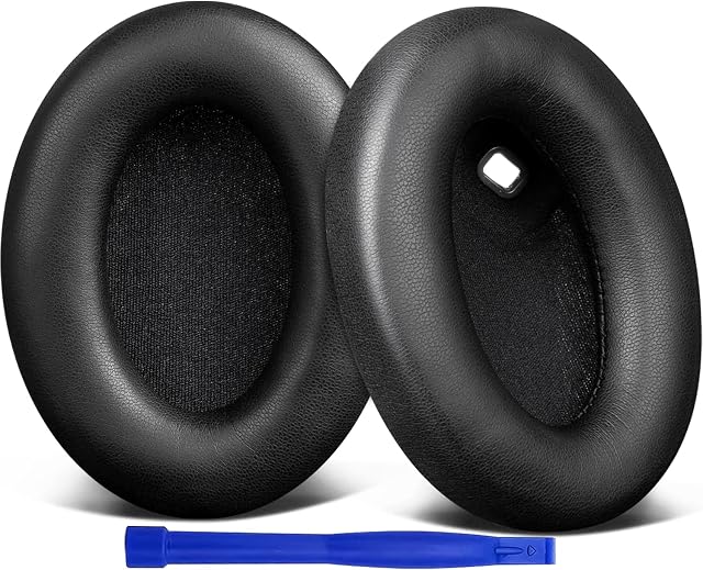SOULWIT Replacement Earpads for Sony WH-1000XM4 (WH1000XM4) Headphones, Ear Pads Cushions with Noise Isolation Foam, Added Thickness, Without Affecting Sensor-Black