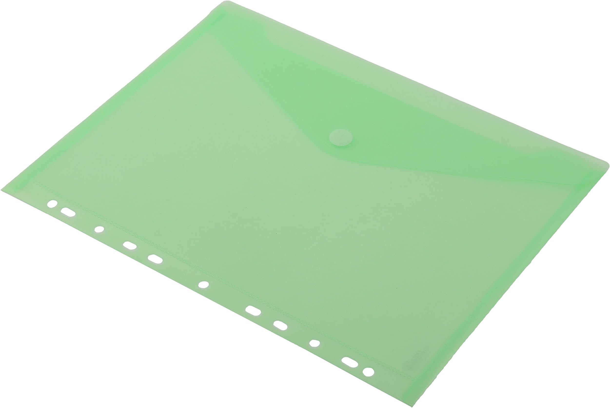 HF2 A4 Transparent Envelope Ring Binder with 11 Holes - Green