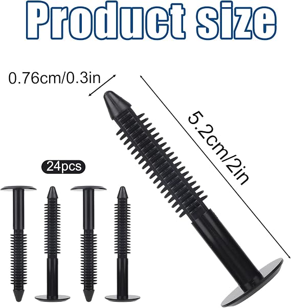 24pcs 2 Inch Vinyl Shutter Fasteners, Plastic Shutter Screws Plugs